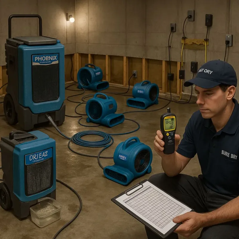 Structural Drying and Dehumidification process in South Gastonia, NC
